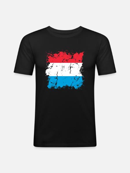 Luxembourg Flag Luxembourg flag Home - Men's Slim Fit T-Shirt - black