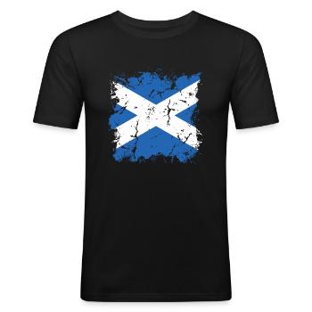 Scotland Flag Scottish Flag Alba GB UK - Men's Slim Fit T-Shirt - black - Front - Nik (191cm)
