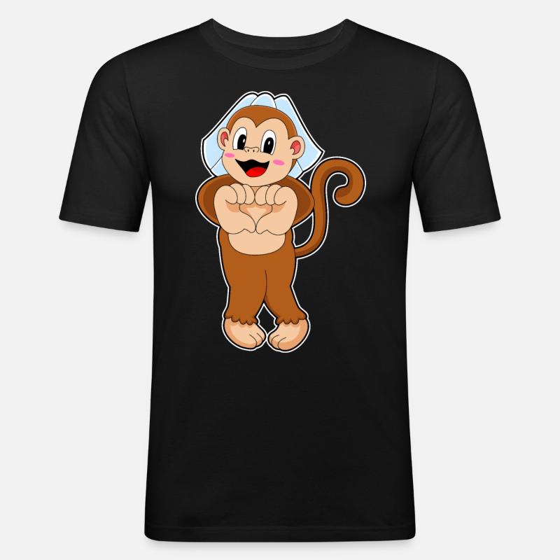 Monkey Bride Wedding - Men's Slim Fit T-Shirt - black