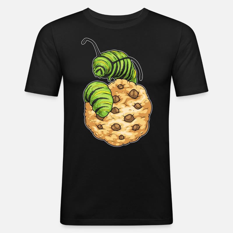 Raupe Cookie - Männer Slim Fit T-Shirt - Schwarz