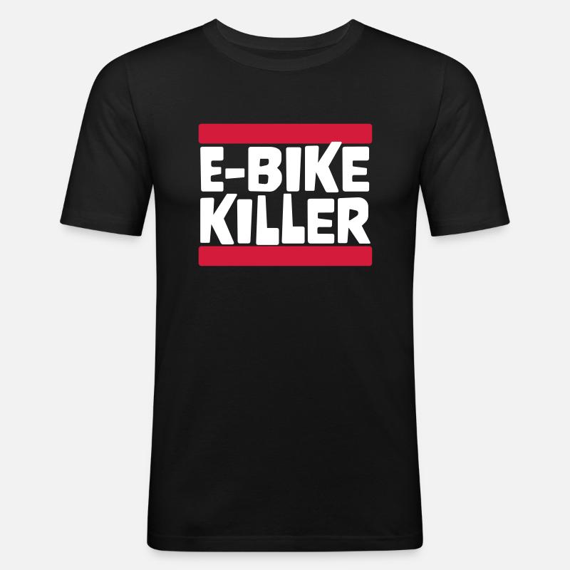 E BIKE KILLER - Männer Slim Fit T-Shirt - Schwarz