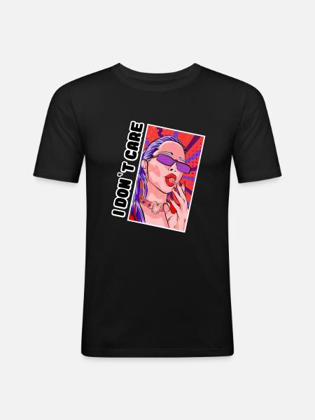 IST MIR EGAL - Männer Slim Fit T-Shirt - Schwarz
