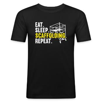 Échafaudage Échafaudage Échafaudage - T-shirt près du corps Homme - noir - Devant - Nik (191cm)