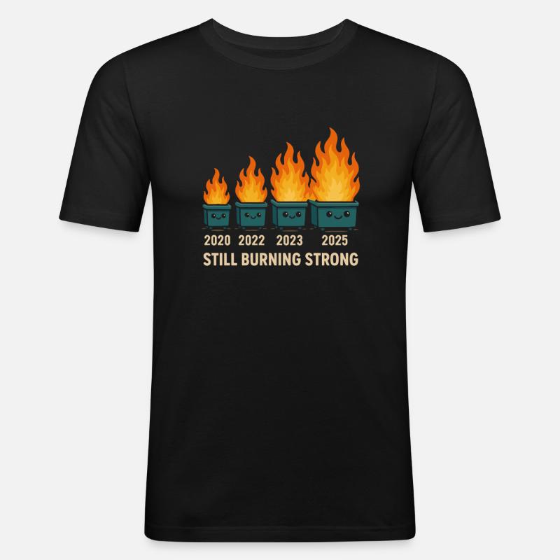 Dumpster Fire Humor - Men's Slim Fit T-Shirt - black