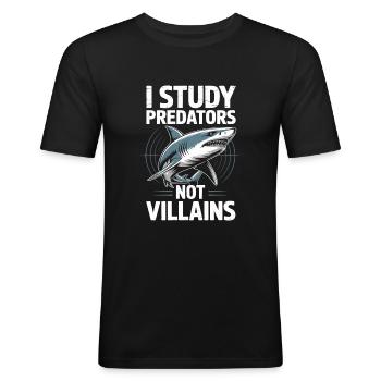I study predators, not villains - - Men's Slim Fit T-Shirt - black - Front - Nik (191cm)