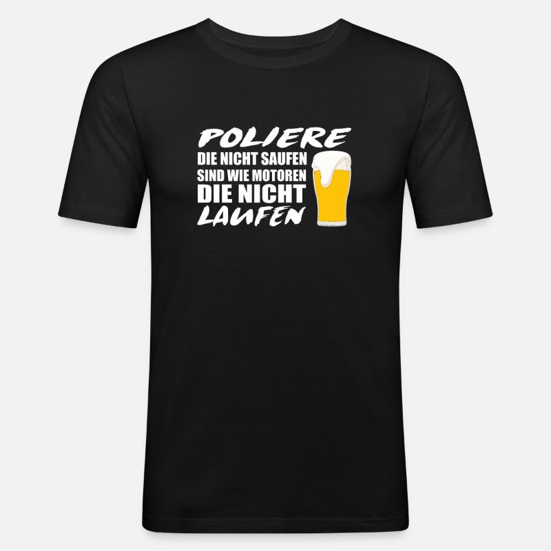 Polier Baustelle Bauarbeiter Geschenkidee - Männer Slim Fit T-Shirt - Schwarz