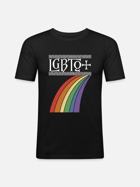 LGBTQ+ - Männer Slim Fit T-Shirt - Schwarz