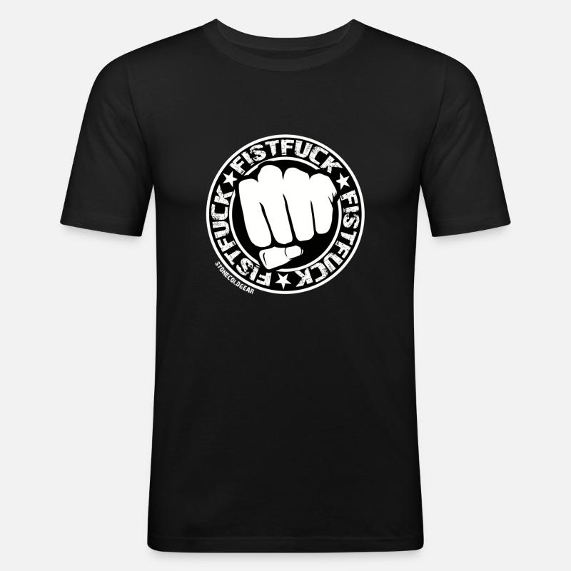 Fick Faust - Männer Slim Fit T-Shirt - Schwarz