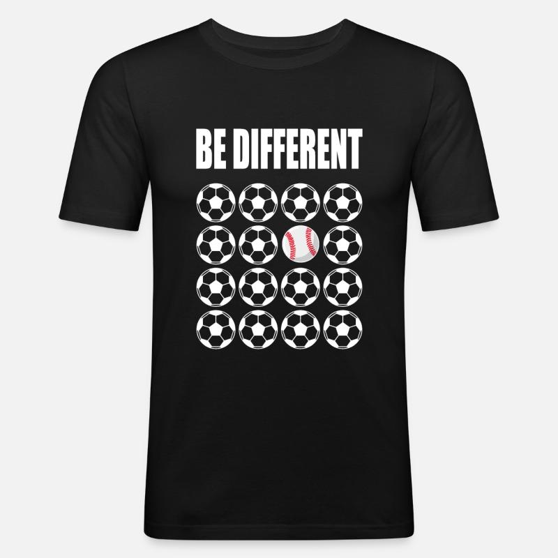 BASEBALL - Männer Slim Fit T-Shirt - Schwarz