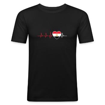 HJÄRTSLAG EGYPT EGYPTISK EKG FLAGGGÅVA - Slim Fit T-shirt herr - svart - Fram - Nik (191cm)