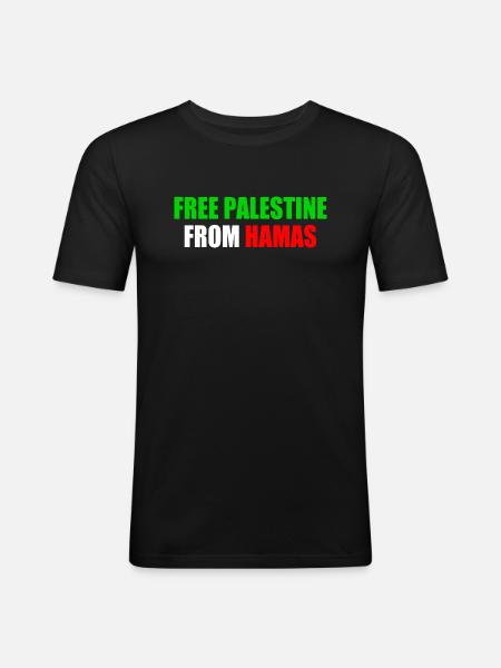 Free palestine - Men's Slim Fit T-Shirt - black