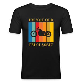Classic Motorcycle Retro Design - Men's Slim Fit T-Shirt - black - Front - Nik (191cm)