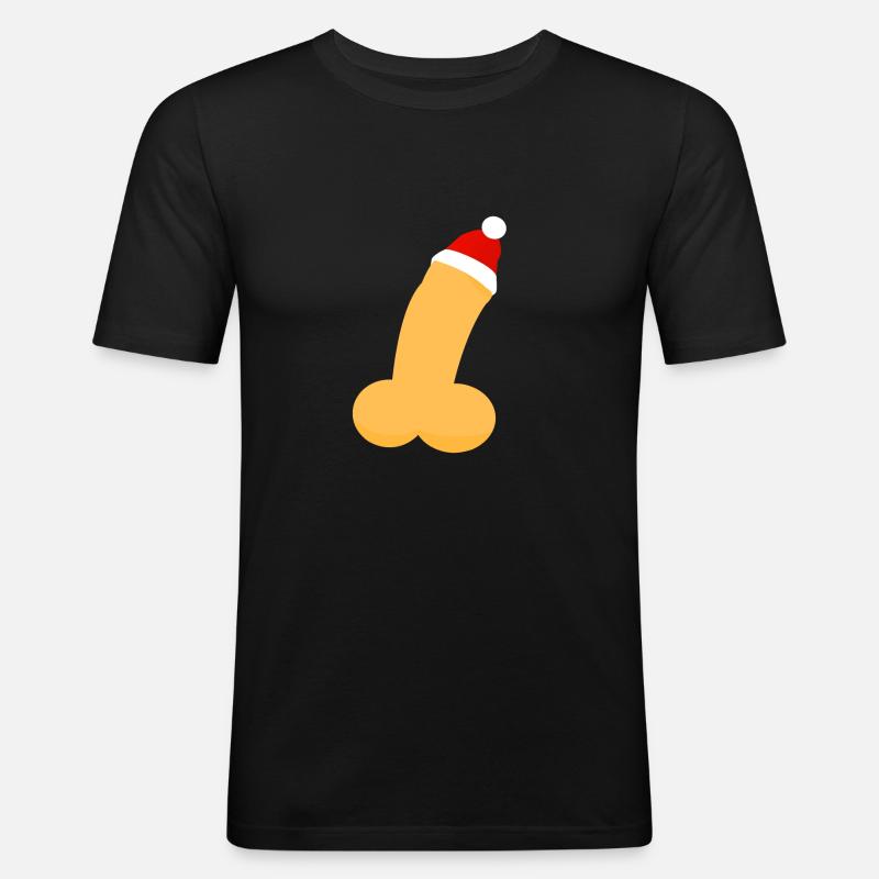 Natale del pene - Maglietta aderente da uomo - nero