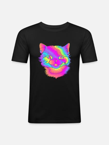 Psycho cat - Men's Slim Fit T-Shirt - black