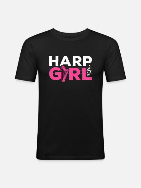 Harpe Fille Harpes - T-shirt près du corps Homme - noir