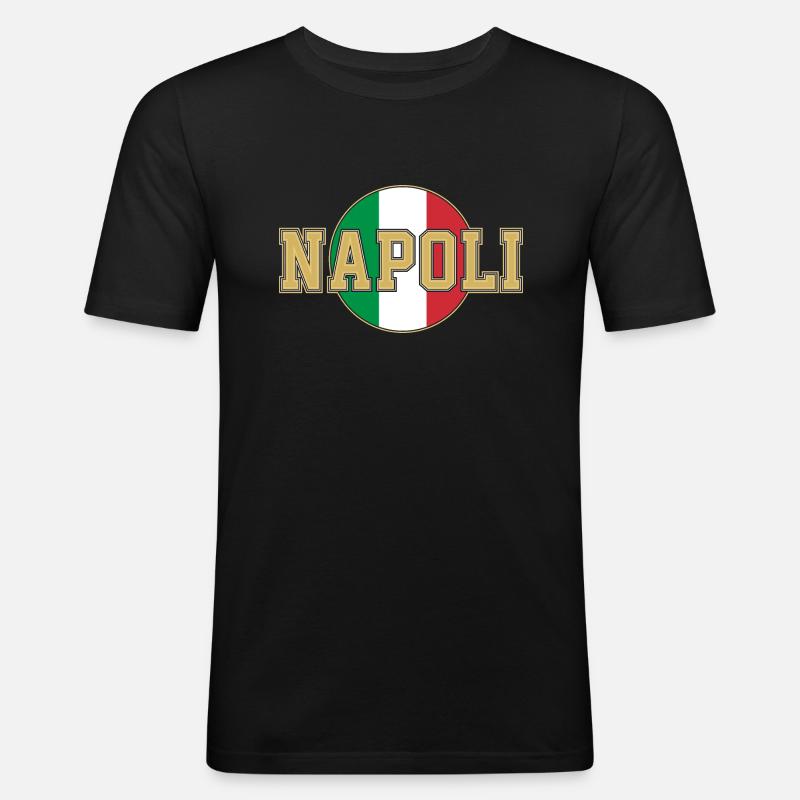 NAPOLI - Männer Slim Fit T-Shirt - Schwarz
