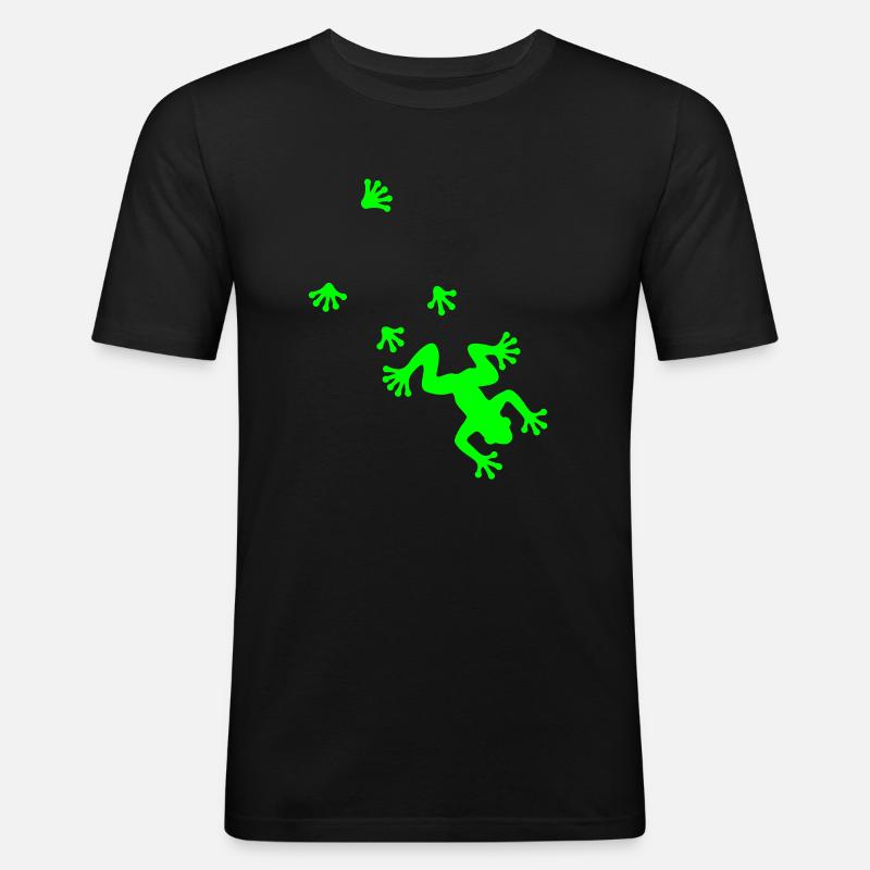 WALKING FROG - Männer Slim Fit T-Shirt - Schwarz