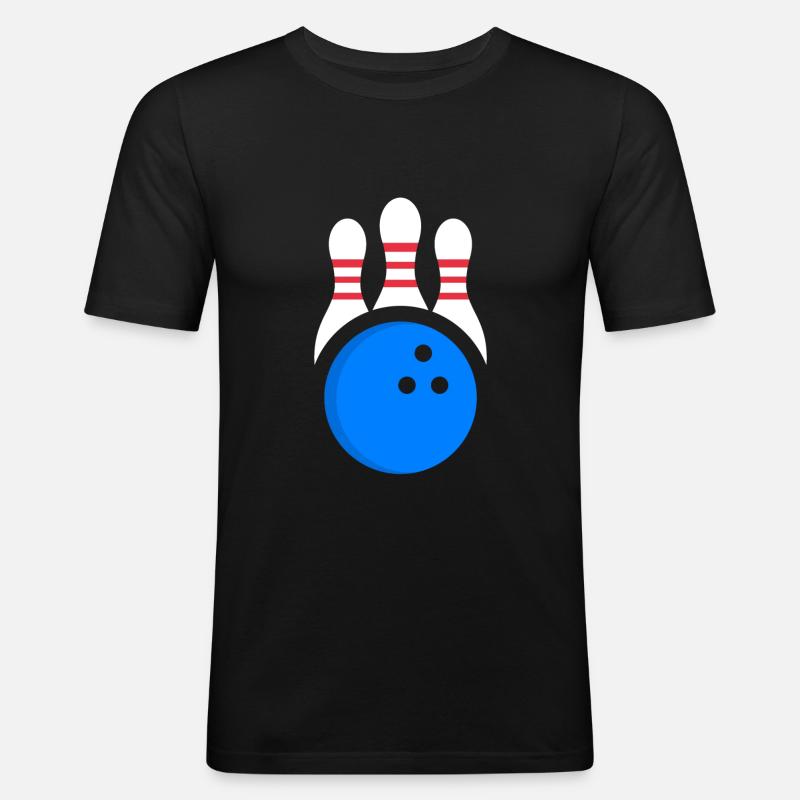 Bowler Design - Bowling - Männer Slim Fit T-Shirt - Schwarz