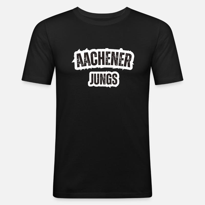 Aachener Jungs - Männer Slim Fit T-Shirt - Schwarz