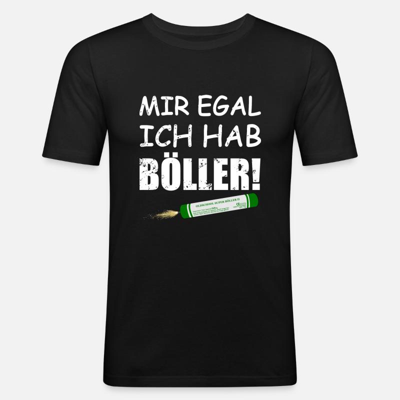 Silvester Knaller Pyro - Männer Slim Fit T-Shirt - Schwarz
