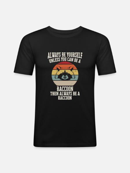 Raccoon - Men's Slim Fit T-Shirt - black