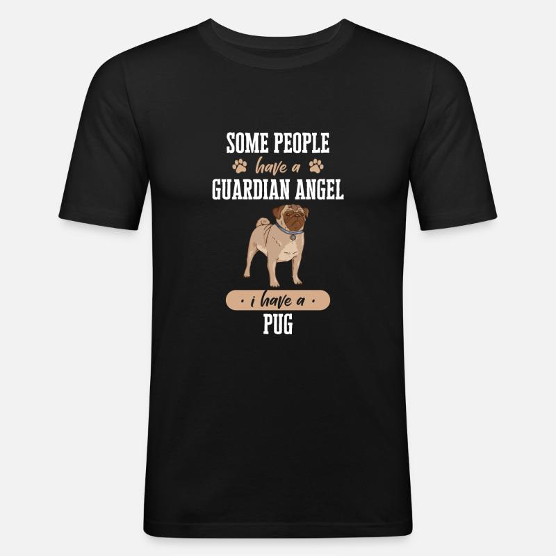 Mops Möpse Hund - Männer Slim Fit T-Shirt - Schwarz