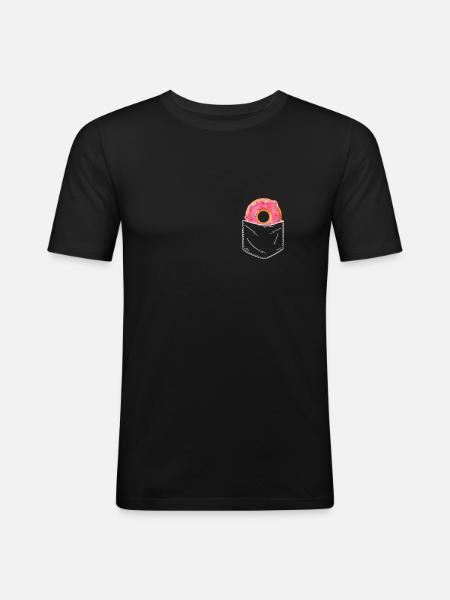 Donut Donuts Candy Bagel - T-shirt près du corps Homme - noir