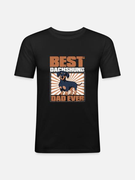 Dachshund Dog - Men's Slim Fit T-Shirt - black