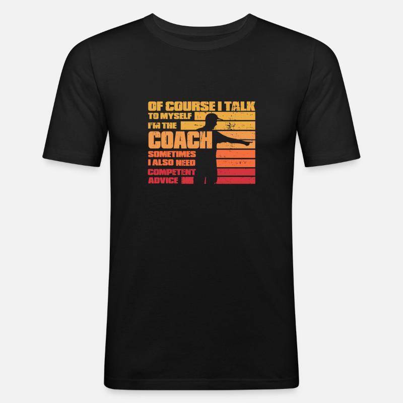 Coach Trainer - Männer Slim Fit T-Shirt - Schwarz