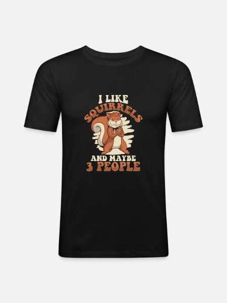 Squirrel Animal - Men's Slim Fit T-Shirt - black