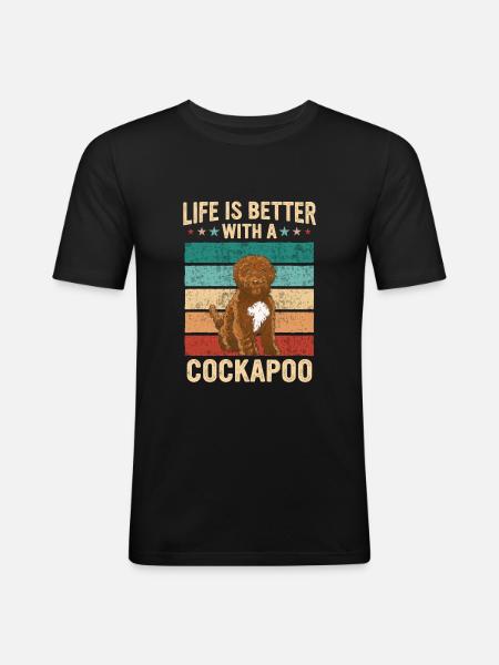 Cockapoo Chien - T-shirt près du corps Homme - noir