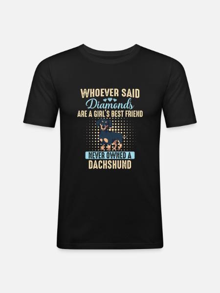 Dachshund Dog - Men's Slim Fit T-Shirt - black