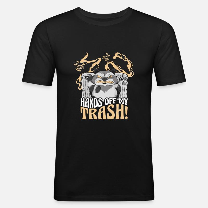 Waschbär - Männer Slim Fit T-Shirt - Schwarz