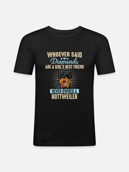 Rottweiler Dog - Men's Slim Fit T-Shirt - black