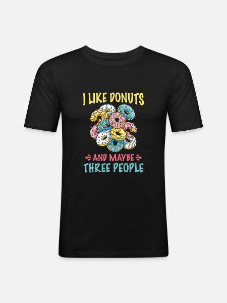 Donut Donuts Candy Bagel - Men's Slim Fit T-Shirt - black