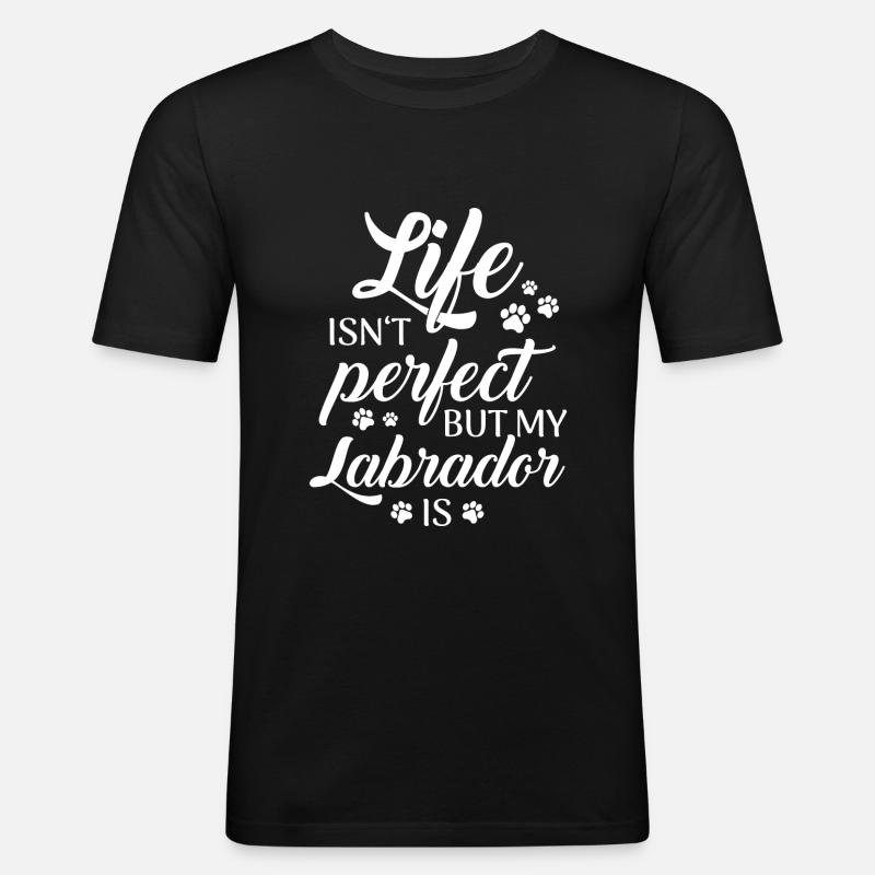 Labrador Hund - Männer Slim Fit T-Shirt - Schwarz