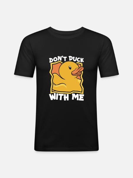 Rubber Ducks Bathroom Yellow Duck - Men's Slim Fit T-Shirt - black