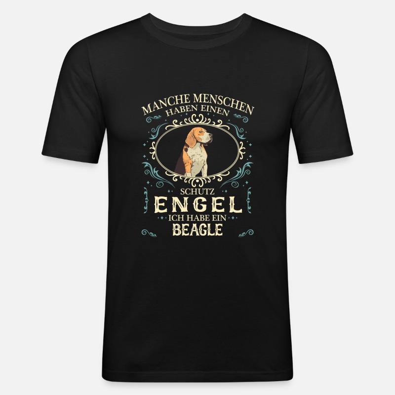 Beagle Hund Hundehalter - Männer Slim Fit T-Shirt - Schwarz