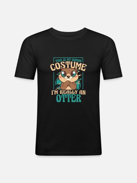 Otter Sea Otter - Men's Slim Fit T-Shirt - black