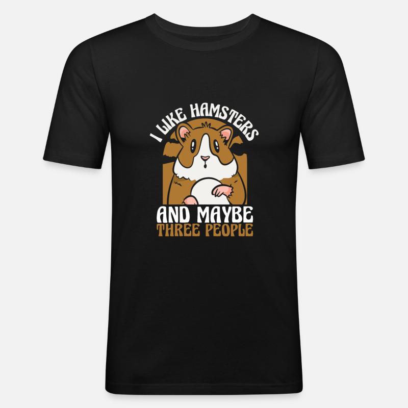 Hamster - Männer Slim Fit T-Shirt - Schwarz