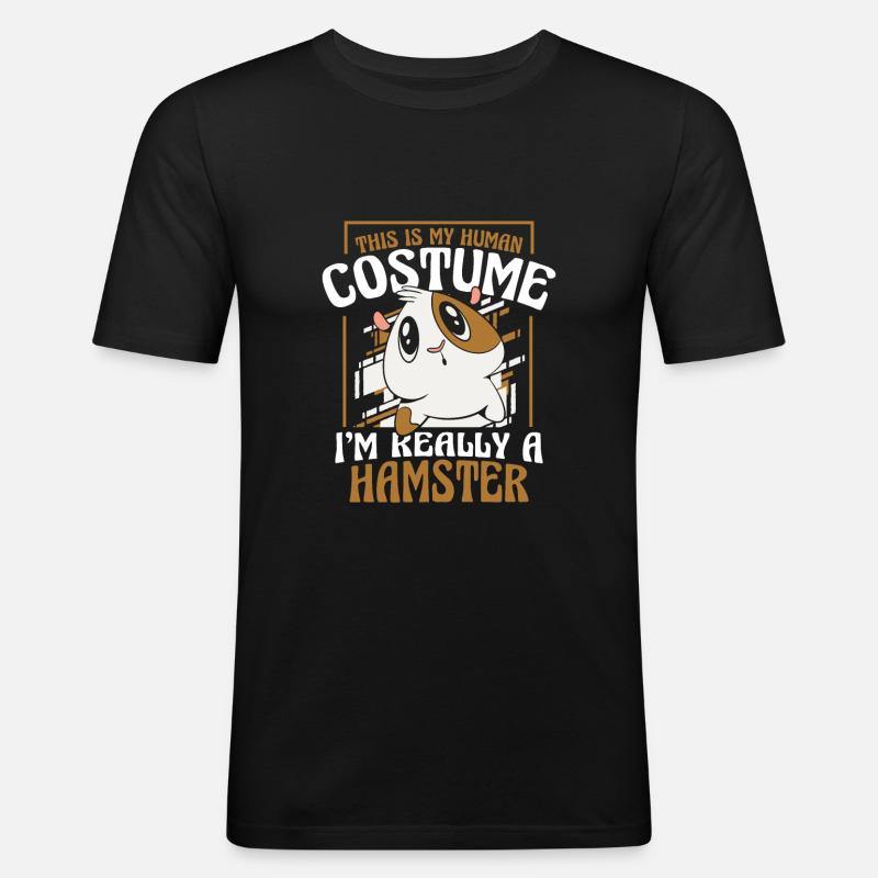 Hamster - Männer Slim Fit T-Shirt - Schwarz