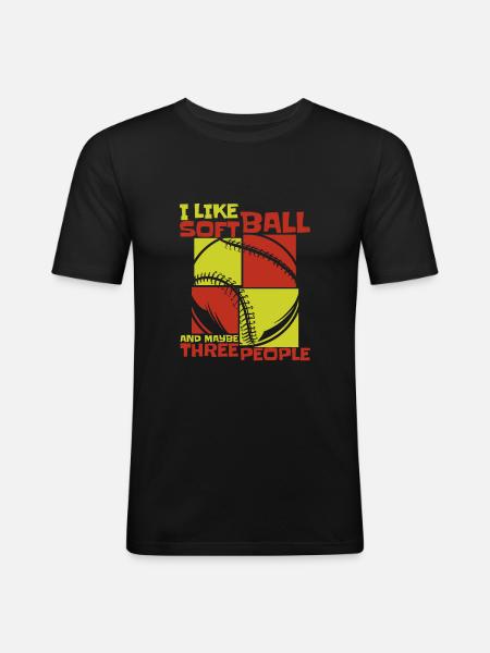 Softball Sport Softball Player - Men's Slim Fit T-Shirt - black