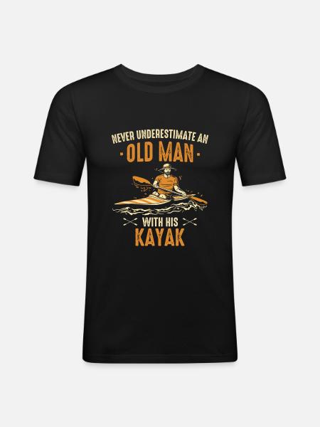 Kajak Kayak Kayaking - T-shirt près du corps Homme - noir