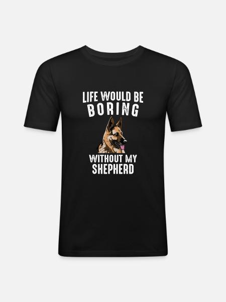 Deutscher Schäferhund Hund - Männer Slim Fit T-Shirt - Schwarz