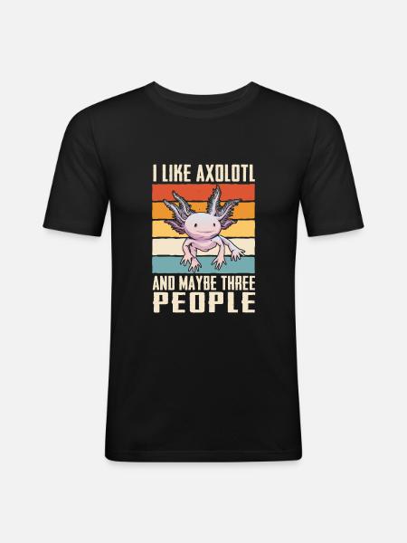 Poisson Axolotl - T-shirt près du corps Homme - noir