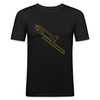 Trombone - T-shirt près du corps Homme - noir - Devant - Nik (191cm)