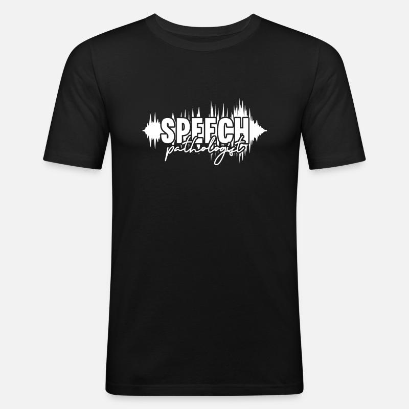 SLP Sprachpathologe Speechie - Männer Slim Fit T-Shirt - Schwarz