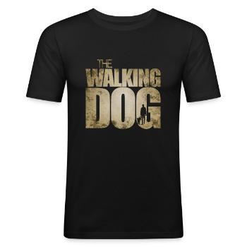 The Walking Dog - Männer Slim Fit T-Shirt - Schwarz - Vorne - Nik (191cm)
