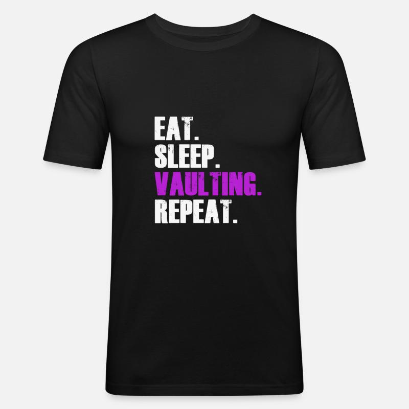 Vaulting: Manger. Sommeil. Vaulting Repeat. - T-shirt près du corps Homme - noir