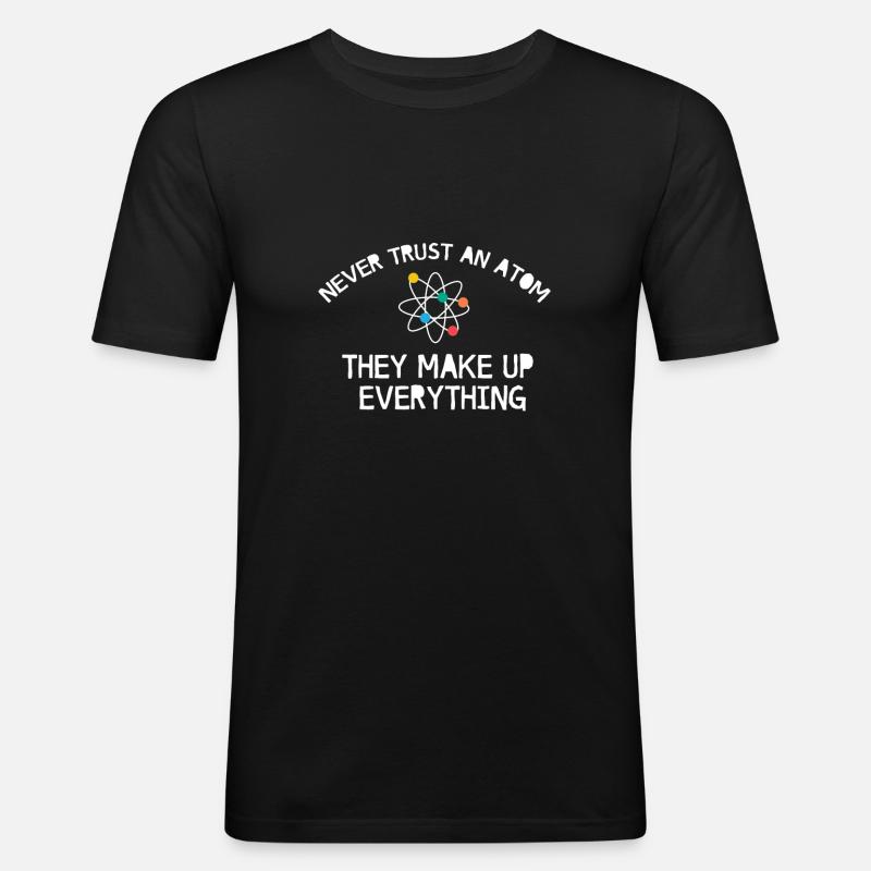 Atom - Männer Slim Fit T-Shirt - Schwarz